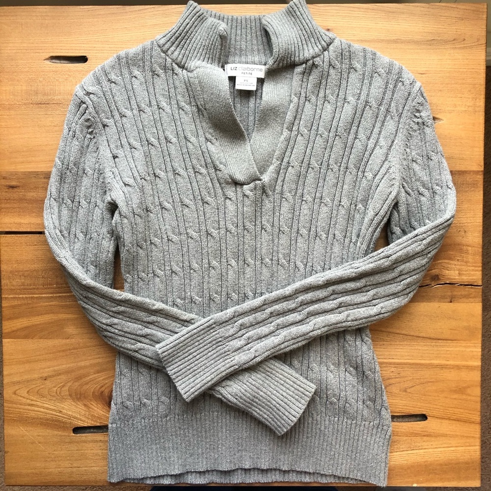 Liz Claiborne 100% Cotton Cable knit Sweater - Picture 1 of 7